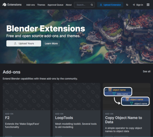 extension.blender.orgサイト