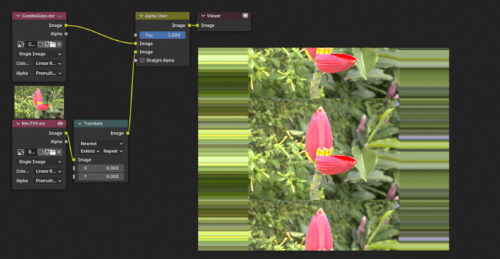 Translate（移動）ノードのe Extension（拡張）モード