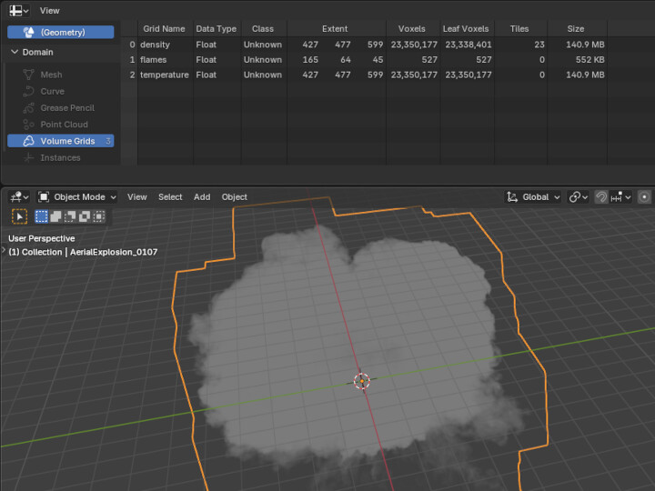 ボリュームグリッドの統計