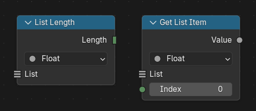 List Length(リスト長)と Get List Item(リストアイテム取得)ノード List Length(リスト長)と Get List Item(リストアイテム取得)ノード